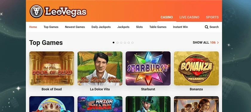 LeoVegas Képernyőkép 1